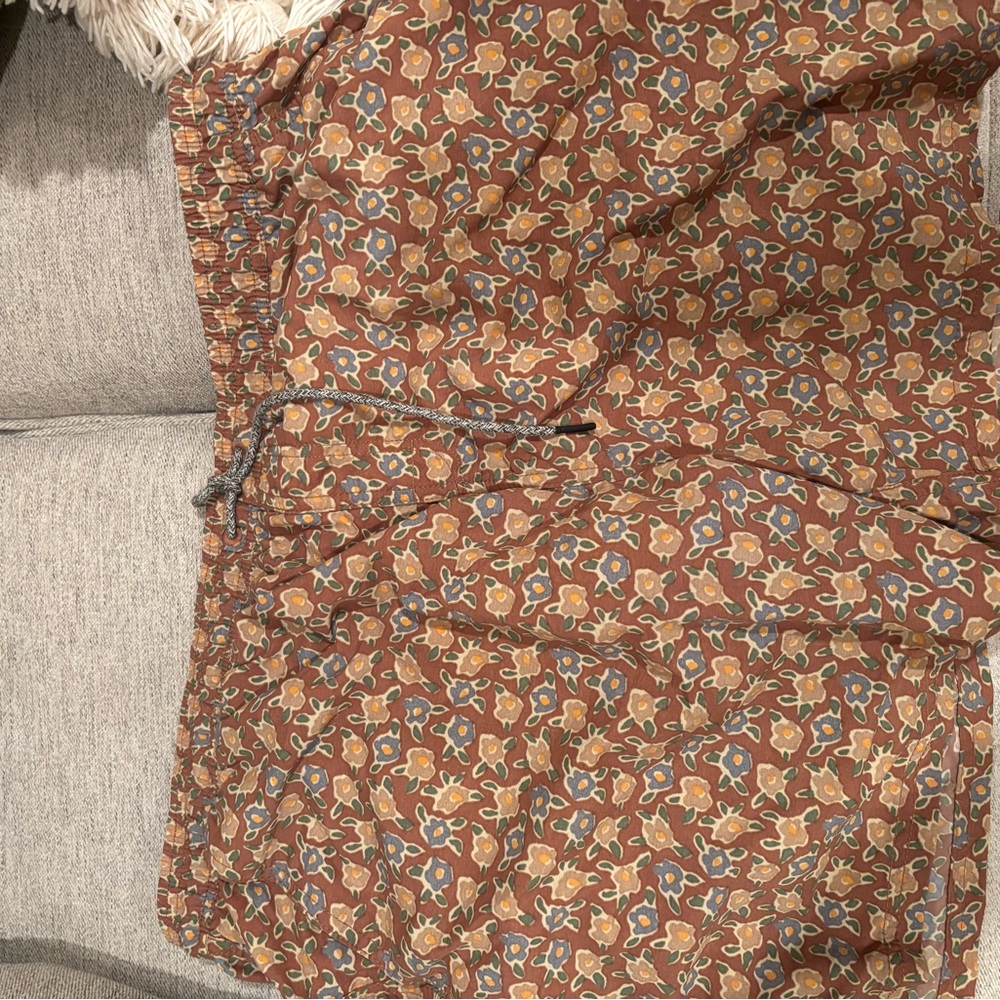 katin Brown Floral Swim Shorts